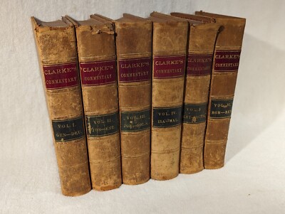Clarke's Commentary Complete Volume 1-6 Set New Old Testament Antique c1870-image