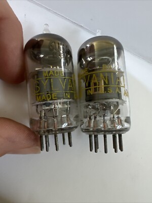 Pair NOS Sylvania 6u8 / 6U8A Audio Vacuum Tubes Ecf82 McIntosh Scott Fisher-image