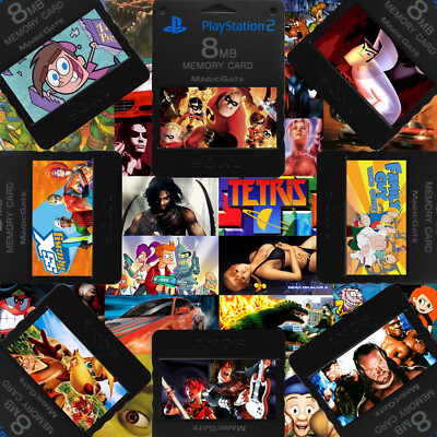 Custom PlayStation 2 (PS2) Memory Card Stickers - Catalog #3 - You Pick!-image