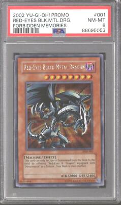 Yu-Gi-Oh Forbidden Memories Red-Eyes Black Metal Dragon FMR-001 PSA 8-image