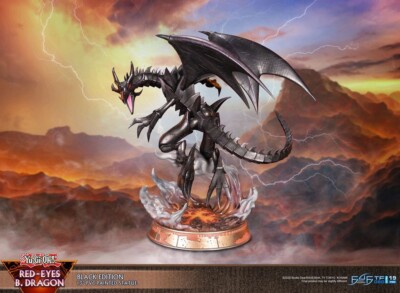 YU-GI-OH! RED-EYES STATUE B. DRAGON BLACK COLOUR 33cm F4F IN STOCK-image