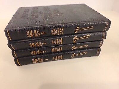Audels Carpenters Builders Guide Vol.1-4 Leather Book Set Vintage-image