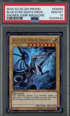 Yugioh Blue Eyes White Dragon JUMP-EN068 PSA 10 GEM MINT Ultra Rare Promo 2014-image