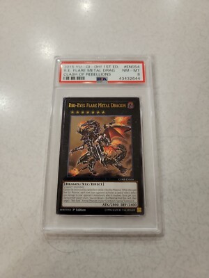 YUGIOH - Red Eyes Flare Metal Dragon CORE-EN054 1st Ed Ultimate Rare PSA 8 NM-MT-image