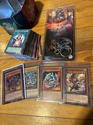 YuGiOh Lot! with Holos! & Collector (Red Eyes Black Dragon) Pin & Keychain!-image