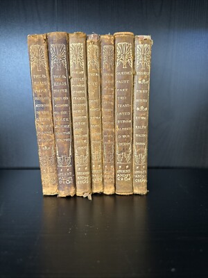 1900c The Temple Classics Set Homer St Francis Emerson Goeth Leather 7 Volumes-image