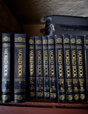 The World Book Encyclopedia, 1991,Complete 22 vol set,Navy Faux Leather, ESet-13-image