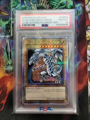 YuGiOh! Blue-Eyes White Dragon - LC01-EN004 - QCR -  Attribute Error - PSA 10-image