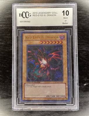 Yugioh Red-Eyes B. Dragon ULTRA RARE Holo LC01-EN006 GEM MINT 10 BCCG Beckett-image
