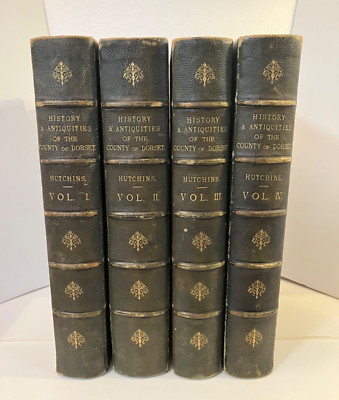 History/Antiquities County of Dorset 4 Vol. Set 1861-1870 Leather Thomas Hardy -image