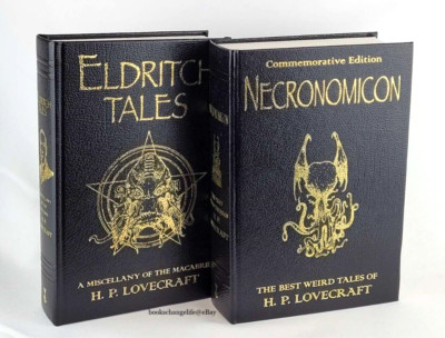 NECRONOMICON & ELDRITCH TALES of H.P. Lovecraft Set of 2 Deluxe Leather Classics-image