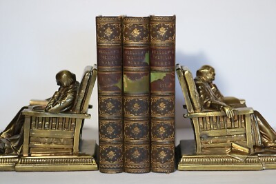 1847 POETICAL WORKS OF PERCY BYSSHE SHELLEY 3-VOL. GREEN LEATHER BOUND BOOK SET-image