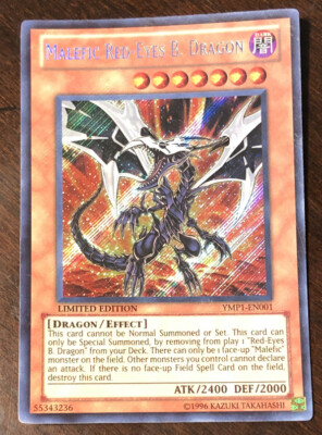 Malefic Red-Eyes B. Dragon YMP1-EN001 Yugioh Limited Ed SECRET RARE Near Mint x1-image