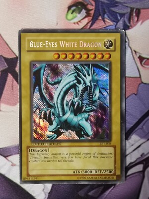 Yu-gi-oh Blue-Eyes White Dragon BPT-003 REVERSE FOIL MISPRINT Secret Rare MP-image