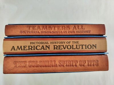 Vintage Teamsters 1976 Las Vegas Convention Set of 3 Leather Bound History Books-image