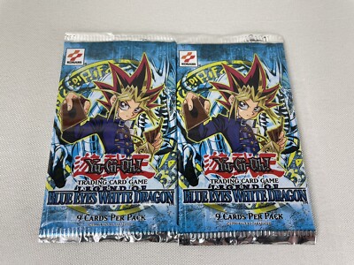 Konami 2002 Yugioh Card Game Legend of­ Blue Eyes White Dragon- 2 Booster Packs-image
