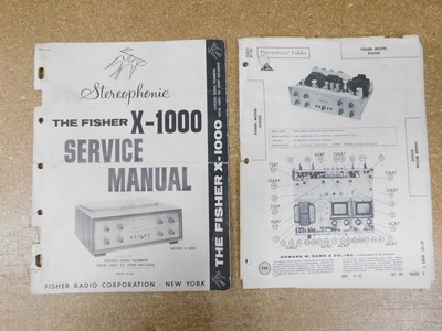 The Fisher X-1000 Tube Stereo Amplifier Service Manual w/ Schematics (original)-image