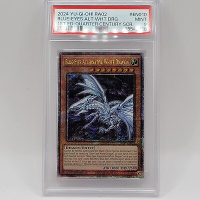 YuGiOh - PSA 9 - Blue-Eyes Alternative White Dragon - 1st Ed - QCSR RA02-EN010-image