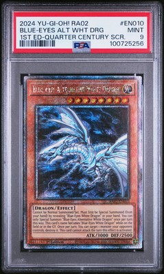 2024 1ST ED-QUARTER CENTURY SECRET RARE BLUE-EYES ALTERNATIVE WHITE DRAGON PSA 9-image