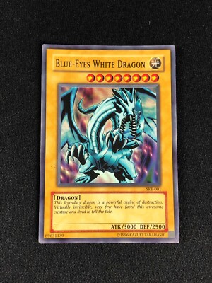YUGIOH BLUE-EYES WHITE DRAGON SKE-001 SUPER HP/CREASES-image
