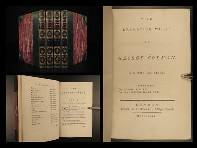 1777 1ed Works George Colman Theater Plays Polly Honeycomb Silent Woman 4v SET-image