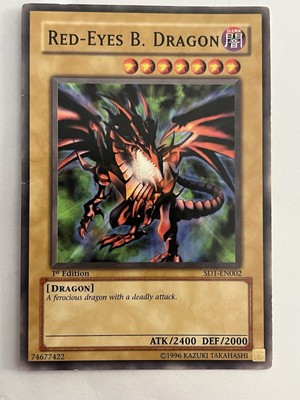 Red-Eyes B. Dragon SD1-EN002 Yugioh TCG Card 1st Edition.-image
