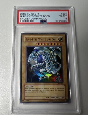 Blue-Eyes White Dragon JMP-001 Foil YuGiOh Shonen Jump Promo PSA 6 EX-MT-image