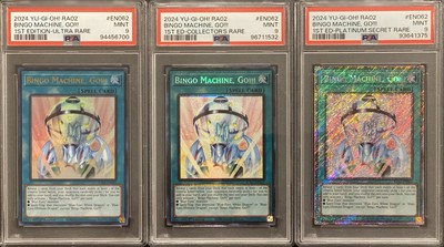 2024 PSA 9 YUGIOH 25TH 1ST ED MULTI PLATINUM SECRET RARE BINGO MACHINE GO SET-image