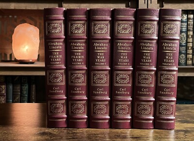 Abraham Lincoln Six Volume Set Prairie And War Years Carl Sandburg Easton Press-image