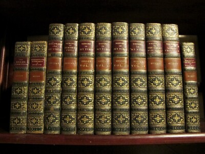 ZAEHNSDORF Signed Bindings LEATHER Set F. Guizot 1850-67 11 Volumes Bookbinders-image