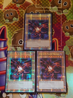 3 x LC01-EN006 Red-Eyes Black Dragon QC Sec MISPRINT Italian Attribute YuGiOh -image