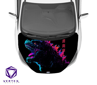 Godzilla Neon Anime Hood Wrap Weatherproof Vinyl Decal 50