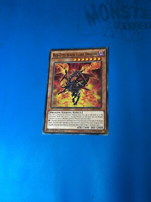 YUGIOH Common Red-Eyes Black Flare Dragon LDK2-ENJ02 1st Edition PLAYED-image