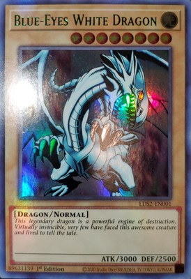 Yugioh Blue-Eyes White Dragon UR Green 1st Ed. LDS1-EN001 Near Mint-image