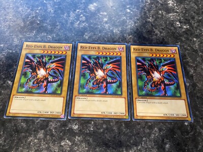 3X Red-Eyes B. Dragon SDDC-EN005 - Yugioh Yu Gi Oh! 3 Playset Mixed-image