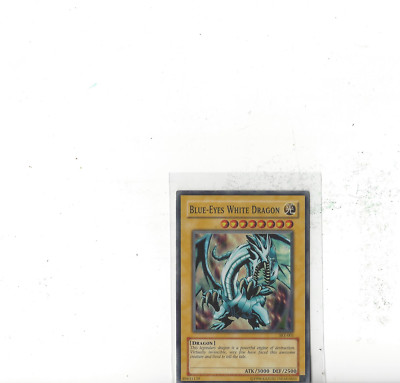 1996 Yu Gi Oh Blue-Eyes White Dragon SKE-001 Ultra Rare Holo Free Shipping-image