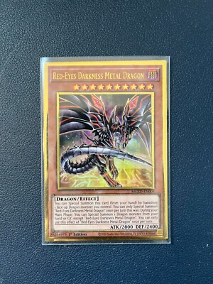 US SELLER YUGIOH ALT ART Red-Eyes Darkness Metal Dragon MGED-EN009 GOLD NM-image