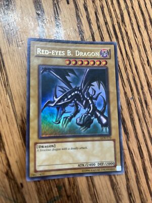Rare 1996 Yugioh RED-EYES B. DRAGON LOB-070 Card-image