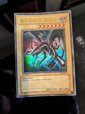 Red-Eyes Black Dragon SDJ-001 1st Edition Ultra Rare Yu-Gi-Oh Card NA English-image