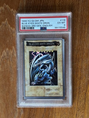 1999 Yu-Gi-Oh! Japanese 3rd Gen English Blue-Eyes White Dragon #118 PSA 6-image