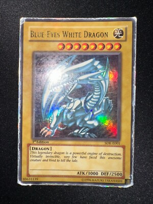 Yu-Gi-Oh! 1st Edition BLUE EYES WHITE DRAGON SDK-E001 Ultra Rare Holo DAMAGED-image