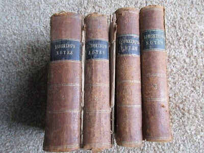 Antique Set of 4 Volumes - LONGKING'S NOTES HOLY GOSPELS - 1860's-image