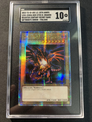 SGC 10 25th Red Eyes B. Dragon LC01-EN006 Quarter Century Secret Italian Error-image