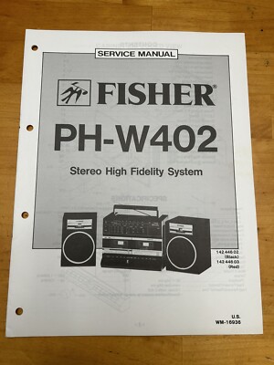 Fisher PH-W402 Stereo High Fidelity System Service Manual OEM Vintage Diagrams-image
