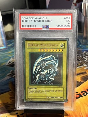 Blue Eyes White Dragon SDK PSA 5 FADED #001 Yugioh 2002-image