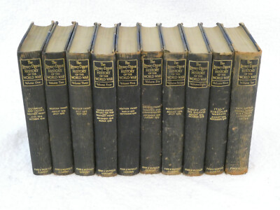 Lot of THE LITERARY DIGEST HISTORY OF THE WORLD WAR 10 Vol Set Half Leather 1920-image