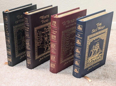VERY RARE Easton Press JACK LONDON 4 volume set / 1998 White Fang Call Wild Fire-image