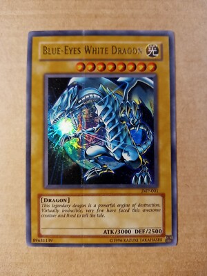 Blue-Eyes White Dragon JMP-001 Ultra Rare Yugioh NM/VLP Folded Misprint See Pics-image