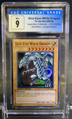 Yu-Gi-Oh! Blue-Eyes White Dragon Limited Edition Ultra LC01-EN004 CGC 9 Card-image