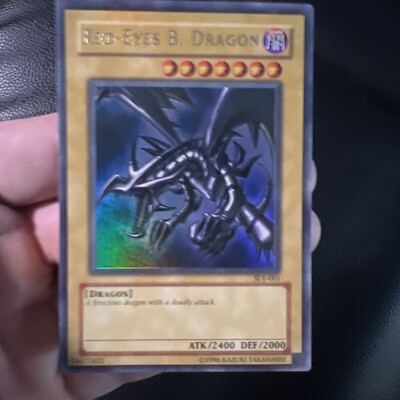 Red-Eyes B. Dragon SDJ-001 Ultra Rare Unlimited Yugioh Card LP, Back Is MP-image